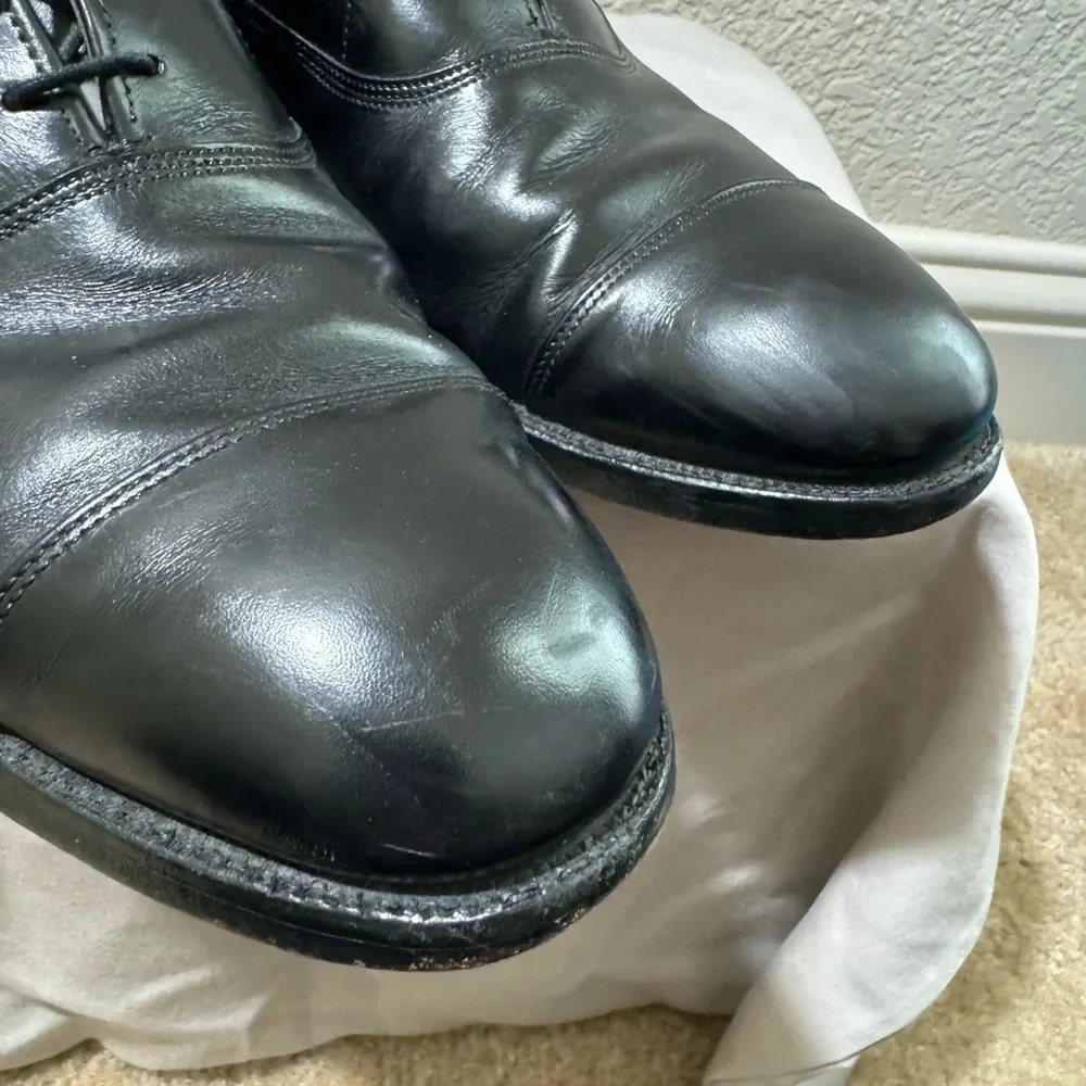 Allen Edmonds Park Avenue Oxfords Men's Black Leather Cap Toe Shoes Size 11A